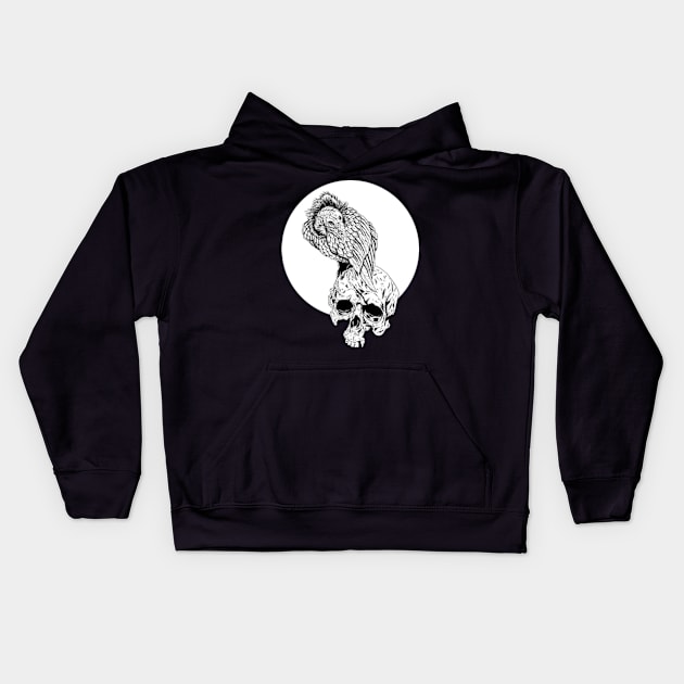 Head of Sorrow InkTober Kids Hoodie by kladenko